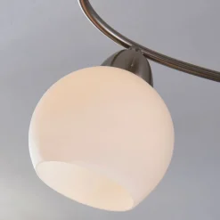 Lindby loftlampe Svean, 4-lys, hvid, glas, længde 42,5 cm