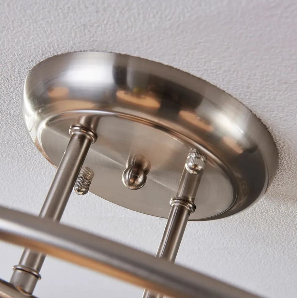 Lindby loftlampe Svean, 6 lyskilder, hvid, glas, længde 75 cm