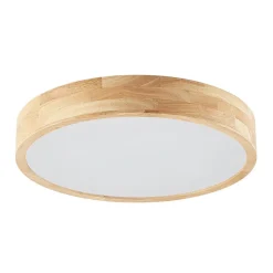 Lindby loftlampe Tanju, Ø 50 cm, 4 lyskilder, egetræ, E27
