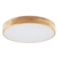 Lindby loftlampe Tanju, Ø 60 cm, 5 lyskilder, egetræ, E27