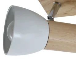 Lindby loftlampe Thorin, 27 cm, 2 lyskilder, hvid, træ, E14