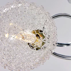 Lindby loftlampe Ticino, Ø 40 cm, krom, glas, metal