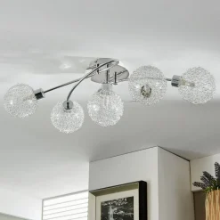 Lindby loftlampe Ticino, 65 cm, 5 lyskilder, metal, glas