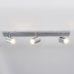 Lindby loftlampe til bad Dejan, 65 cm, 3 lyskilder, krom, IP44