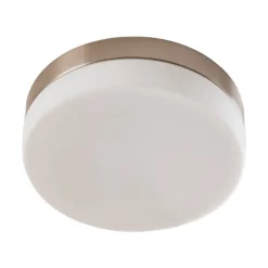 Lindby loftlampe til badeværelset Amilia, Ø 23,5 cm, E27, nikkel, glas