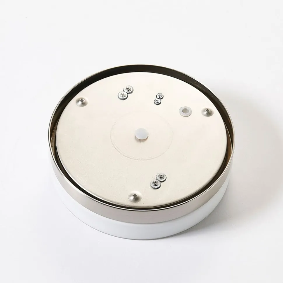 Lindby loftlampe til badeværelset Amilia, Ø 23,5 cm, E27, nikkel, glas