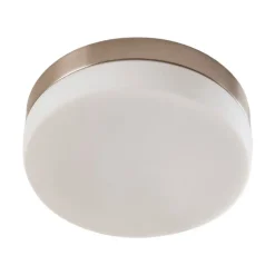 Lindby loftlampe til badeværelset Amilia, Ø 18 cm, E27, nikkel, glas