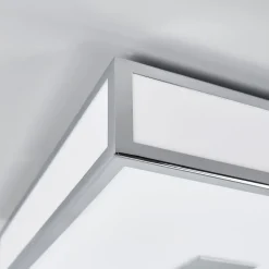 Lindby loftlampe til badeværelset Eniola, 30 cm, hvid/grå, IP44