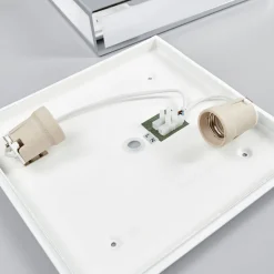 Lindby loftlampe til badeværelset Eniola, 30 cm, hvid/grå, IP44