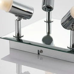 Lindby loftlampe til bad Zela, 32 cm, krom, 4 lyskilder, IP44