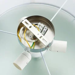 Lindby loftlampe Tobia, grå, tekstil, Ø 50 cm, E27