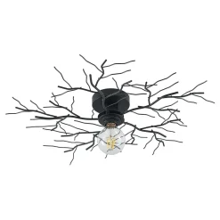 Lindby loftlampe Vetki, Ø 60 cm, sort, 1 lyskilde, metal