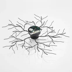 Lindby loftlampe Vetki, Ø 60 cm, sort, 1 lyskilde, metal