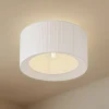 Lindby loftlampe Virelle, hvid, tekstil, Ø 40 cm, E27