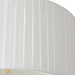 Lindby loftlampe Virelle, hvid, tekstil, Ø 40 cm, E27