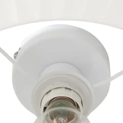 Lindby loftlampe Virelle, hvid, tekstil, Ø 40 cm, E27