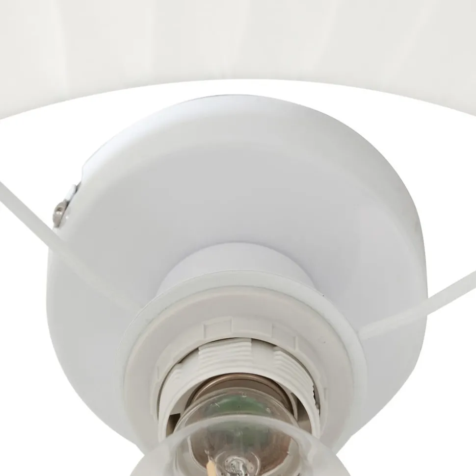 Lindby loftlampe Virelle, hvid, tekstil, Ø 40 cm, E27