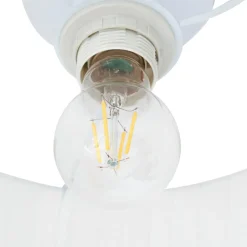 Lindby loftlampe Virelle, hvid, tekstil, Ø 40 cm, E27
