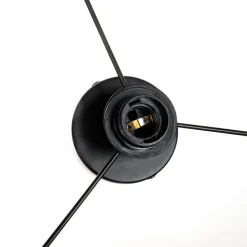 Lindby Loftlampe Yaelle, Ø 40 cm, Rattan, sort, E27