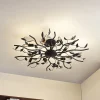 Lindby loftlampe Yos, 10 lyskilder, 95 cm, sort-guld, E14
