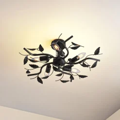 Lindby loftlampe Yos, 5 lyskilder, 58 cm, sort-guld, E14