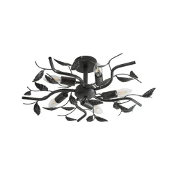 Lindby loftlampe Yos, 5 lyskilder, 58 cm, sort-guld, E14