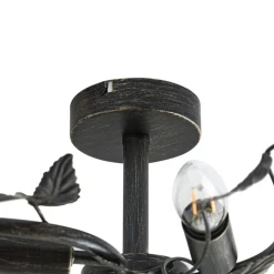 Lindby loftlampe Yos, 5 lyskilder, 58 cm, sort-guld, E14