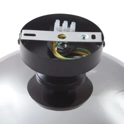 Lindby loftlampe Zehra, Ø 28 cm, røgfarvet grå, glas