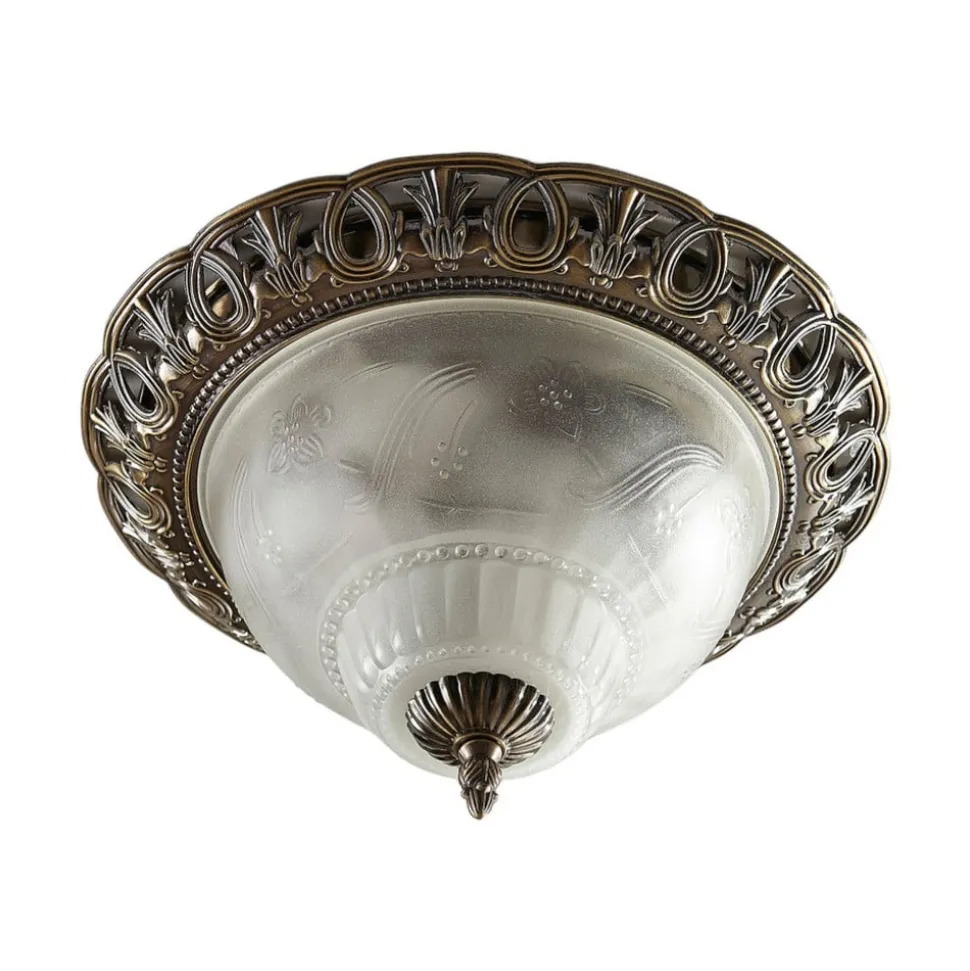 Lindby loftslampe Anni, ætset glasskærm