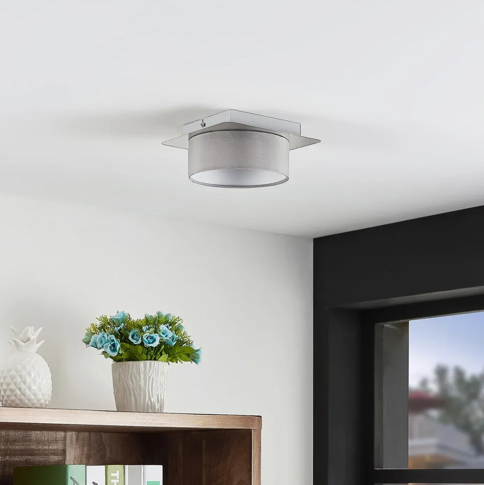 Lindby loftslampe Aviola, metal, tekstil, 18 cm lang