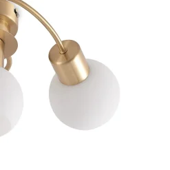 Lindby loftslampe Ciala, 3-lys, messingfarvet, glas
