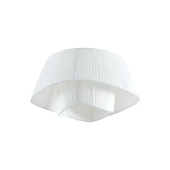 Lindby loftslampe Eryndor, hvid, tekstil, Ø 47 cm, E27