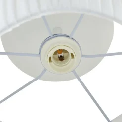 Lindby loftslampe Eryndor, hvid, tekstil, Ø 47 cm, E27