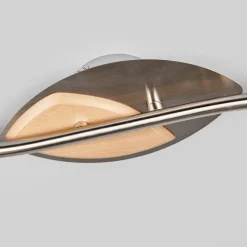 Lindby loftslampe Marena, 4-lys, glas, træ, 83 cm lang