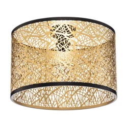 Lindby loftslampe Yonah, guldfarvet, metal, Ø 40 cm, E27