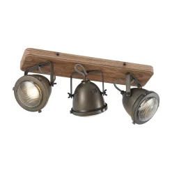 Lindby loftspot Farovi, sort, 44 cm, 3 lyskilder, træ, GU10