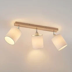 Lindby loftspot Imarin, 56 cm, 3 lyskilder, hvid, træ