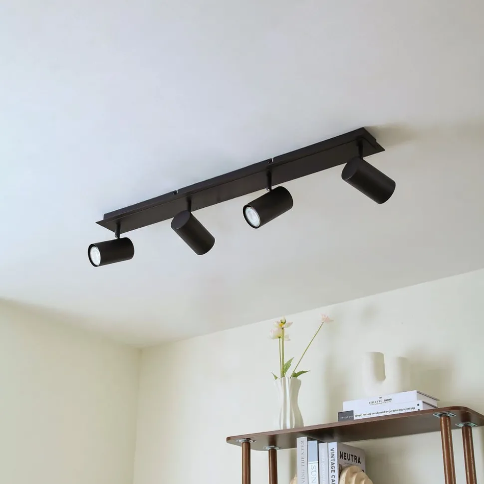 Lindby loftspot Joffrey, 80 cm, sort, 4 lyskilder, GU10