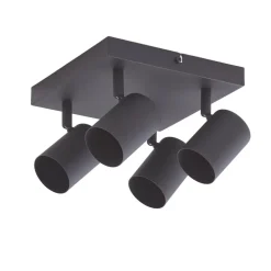 Lindby loftspot Jorell, sort, 20 cm, sort, 4 lyskilder.