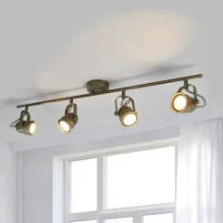 Lindby loftspot Leonor, 4 lyskilder, grøn, metal, 78 cm