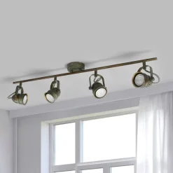 Lindby loftspot Leonor, 4 lyskilder, grøn, metal, 78 cm
