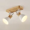 Lindby loftspot Merela, hvid, 28 cm, 2 lyskilder, træ, E14