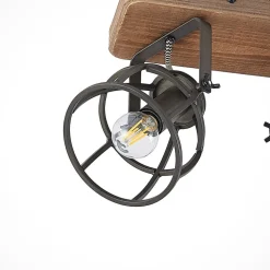 Lindby loftspot Rutger, 52 cm, 3 lyskilder, træ, bur, E14