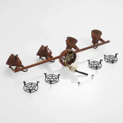 Lindby loftspot Scabra, 63 cm, rustbrun, 4 lyskilder, metal
