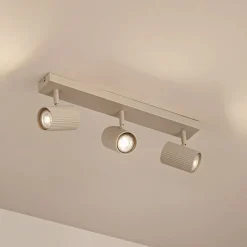Lindby loftspots Kardis, beige, 3 lyskilder, metal, GU10