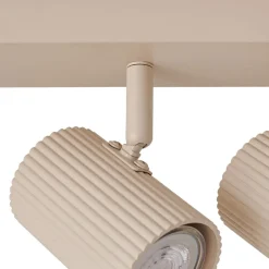 Lindby loftspots Kardis, beige, 6 lyskilder, metal, GU10