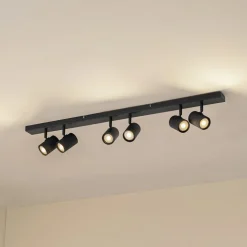Lindby loftspots Kardis, mørkegrå, 6 lyskilder, metal, GU10