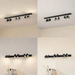 Lindby loftspots Kardis, mørkegrå, 6 lyskilder, metal, GU10