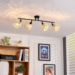 Lindby loftspot Youstin, 70,5 cm lang, bambus 4-lys, E14