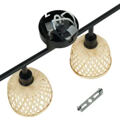 Lindby loftspot Youstin, 70,5 cm lang, bambus 4-lys, E14